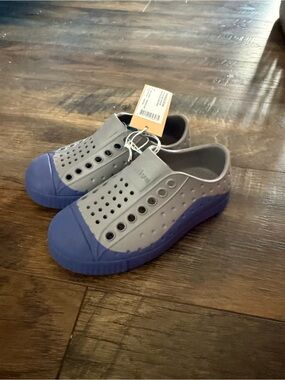 Native Kids Grey and Purple Water-Friendly Slip Ons